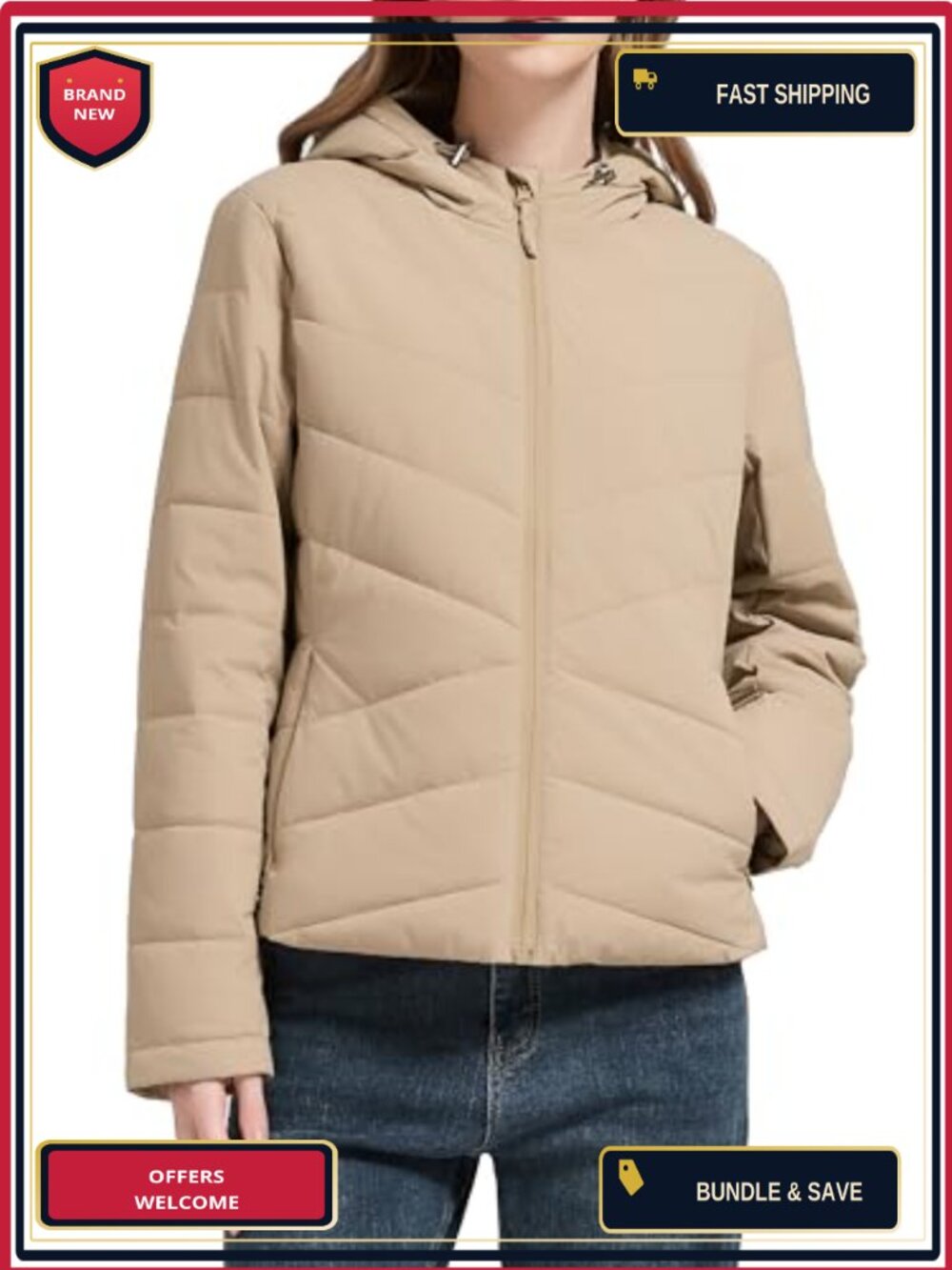 Women's Lightweight Hooded Quilted Puffer Jacket